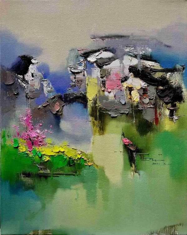 一树桃红压黄花