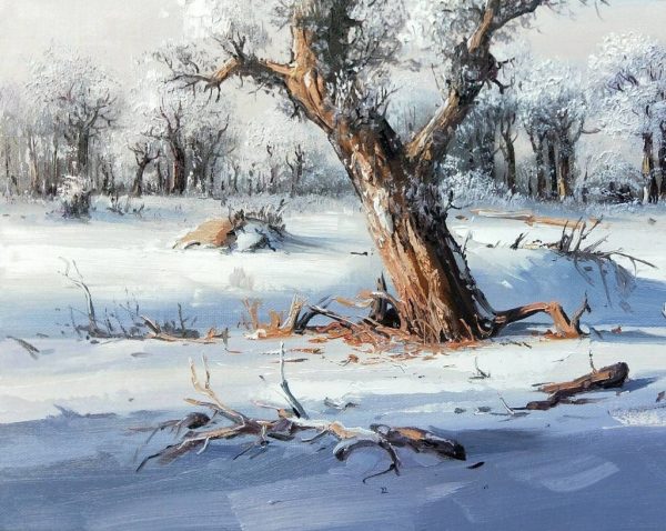 冬日胡杨坚韧不屈