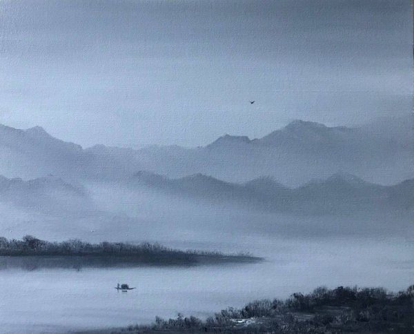 青山万里一孤舟